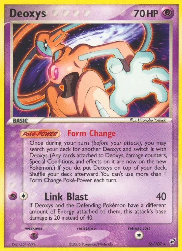 Carta Deoxys, número 16/107 da coleção EX Deoxys
