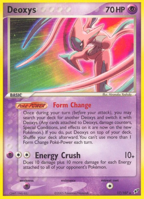 Carta Deoxys, número 17/107 da coleção EX Deoxys