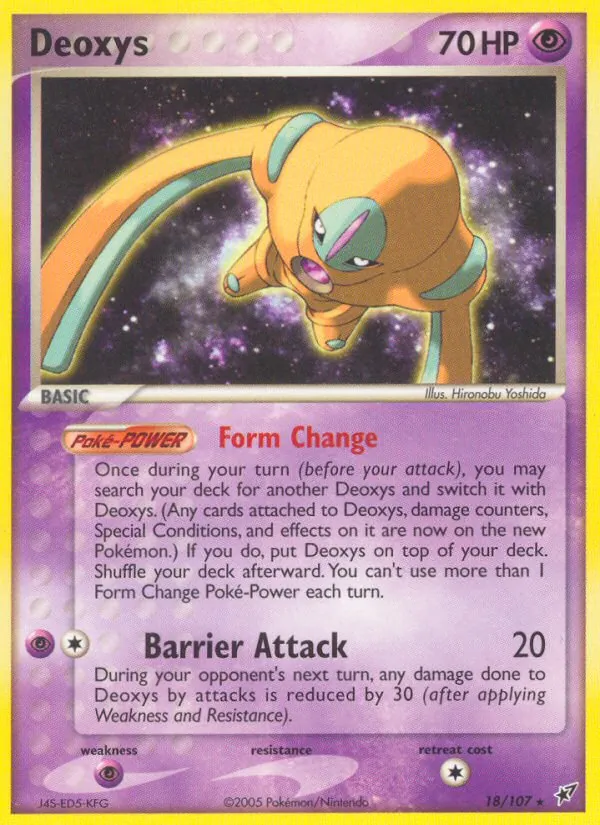 Carta Deoxys, número 18/107 da coleção EX Deoxys