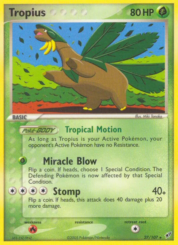 Carta Tropius, número 27/107 da coleção EX Deoxys