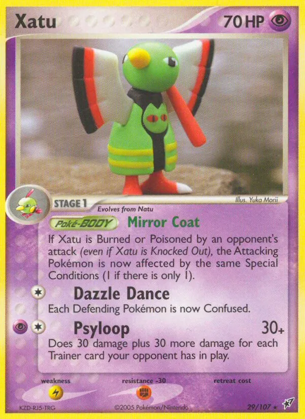 Carta Xatu, número 29/107 da coleção EX Deoxys