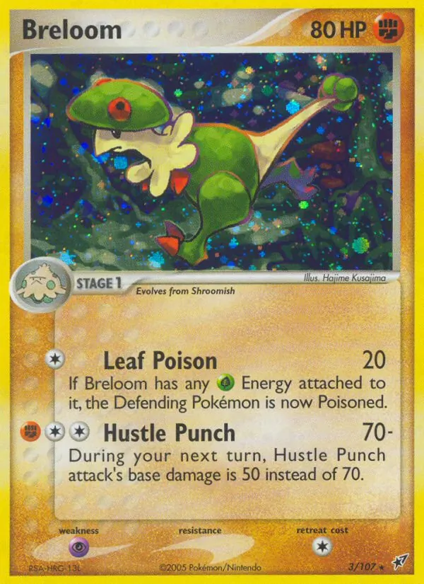 Carta Breloom, número 3/107 da coleção EX Deoxys