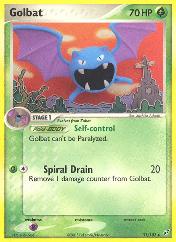Carta Golbat, número 31/107 da coleção EX Deoxys