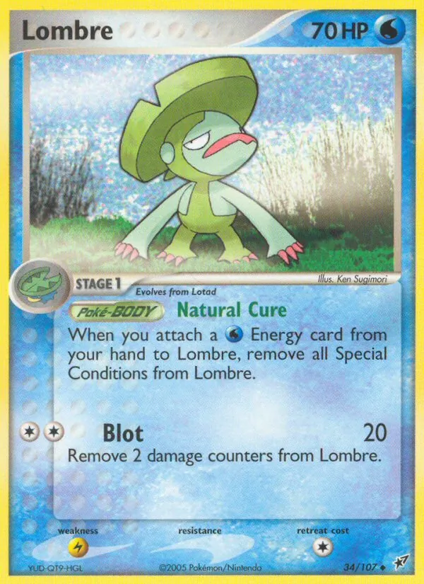 Carta Lombre, número 34/107 da coleção EX Deoxys