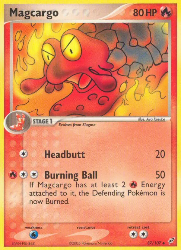 Carta Magcargo, número 37/107 da coleção EX Deoxys