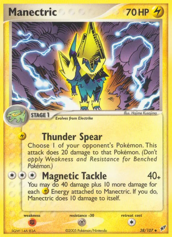Carta Manectric, número 38/107 da coleção EX Deoxys