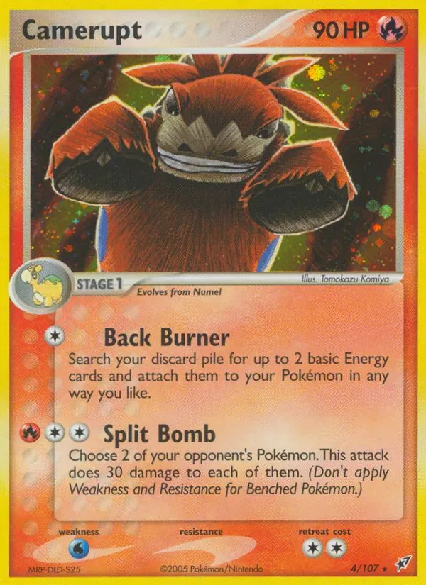 Carta Camerupt, número 4/107 da coleção EX Deoxys