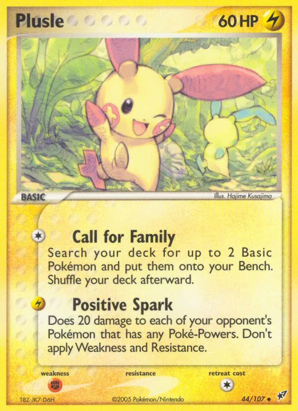 Carta Plusle, número 44/107 da coleção EX Deoxys
