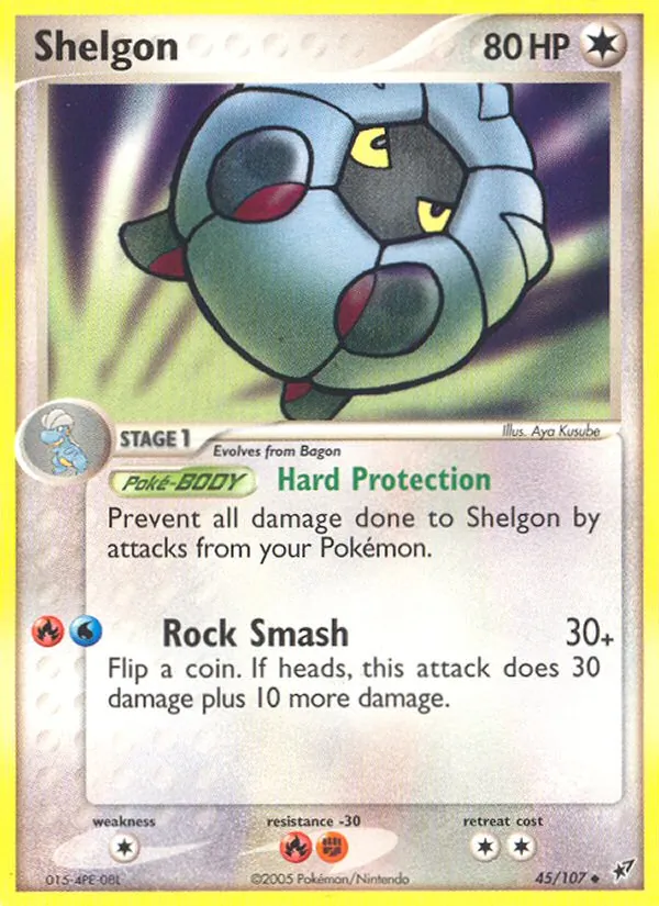 Carta Shelgon, número 45/107 da coleção EX Deoxys