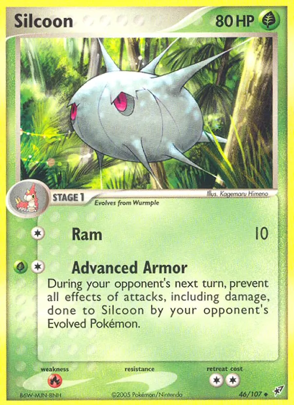 Carta Silcoon, número 46/107 da coleção EX Deoxys