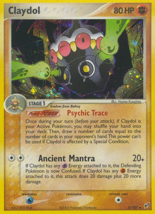 Carta Claydol, número 5/107 da coleção EX Deoxys