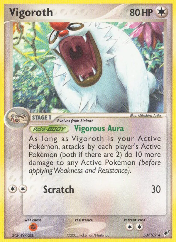 Carta Vigoroth, número 50/107 da coleção EX Deoxys