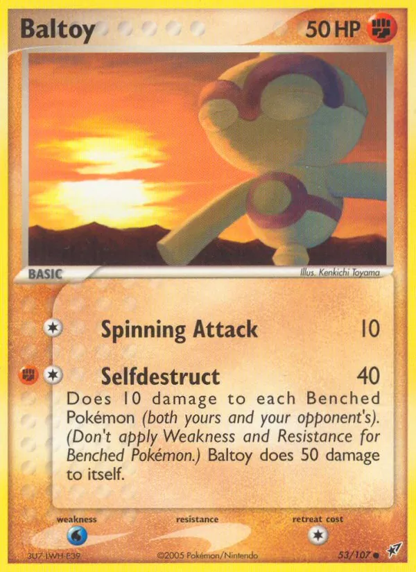 Carta Baltoy, número 53/107 da coleção EX Deoxys