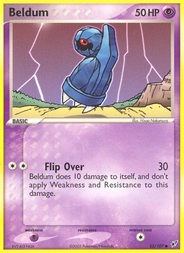 Carta Beldum, número 55/107 da coleção EX Deoxys