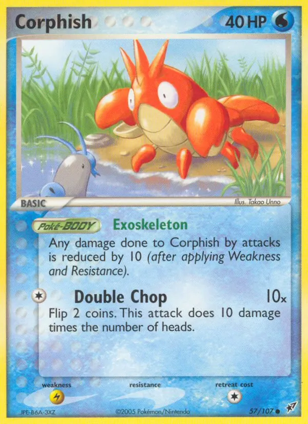 Carta Corphish, número 57/107 da coleção EX Deoxys