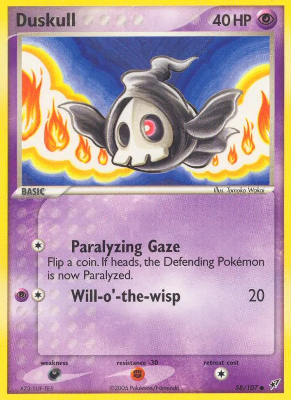Carta Duskull, número 58/107 da coleção EX Deoxys