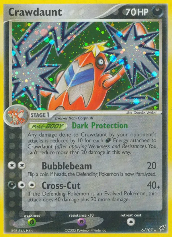 Carta Crawdaunt, número 6/107 da coleção EX Deoxys