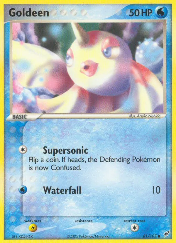 Carta Goldeen, número 61/107 da coleção EX Deoxys