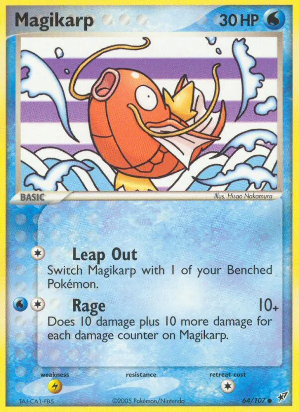 Carta Magikarp, número 64/107 da coleção EX Deoxys