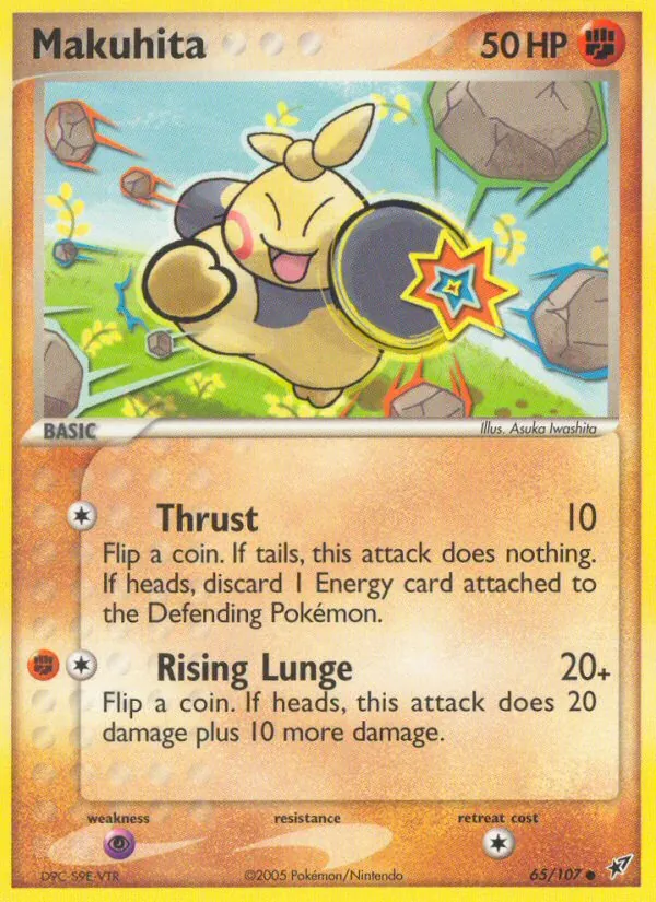 Carta Makuhita, número 65/107 da coleção EX Deoxys