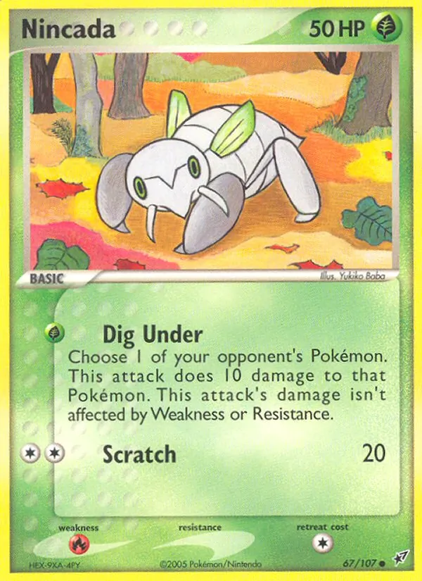 Carta Nincada, número 67/107 da coleção EX Deoxys