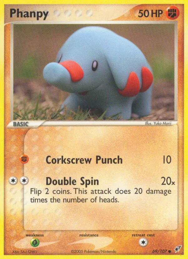 Carta Phanpy, número 69/107 da coleção EX Deoxys