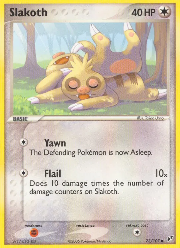 Carta Slakoth, número 73/107 da coleção EX Deoxys