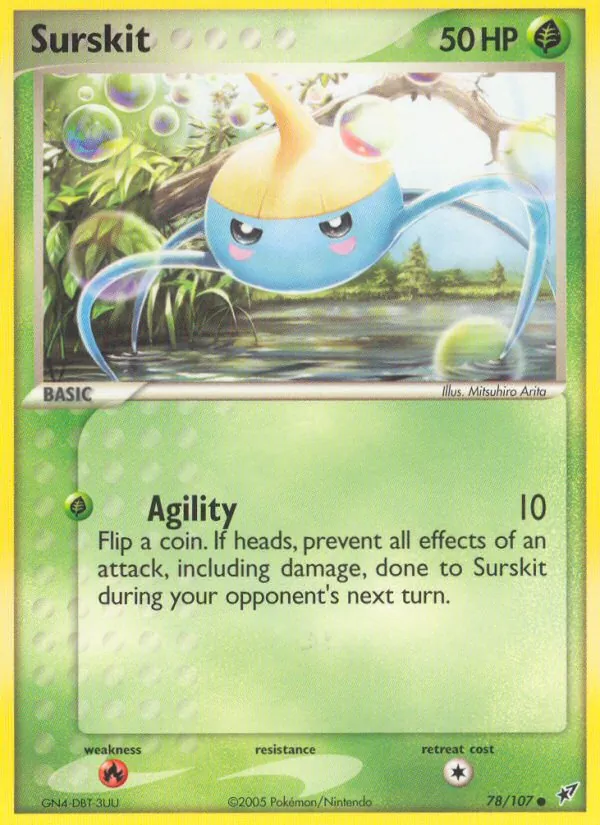 Carta Surskit, número 78/107 da coleção EX Deoxys