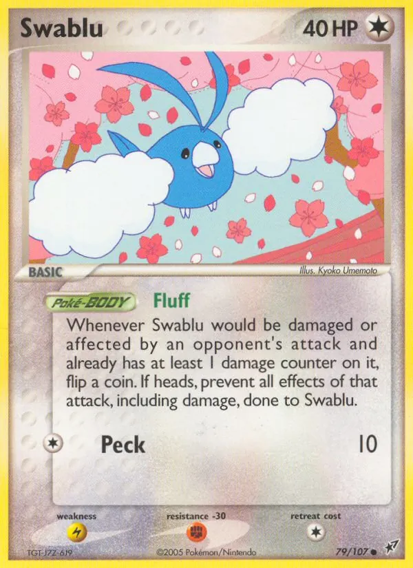 Carta Swablu, número 79/107 da coleção EX Deoxys