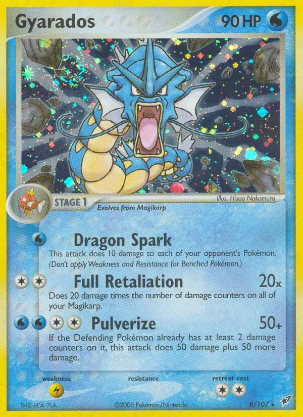 Carta Gyarados, número 8/107 da coleção EX Deoxys