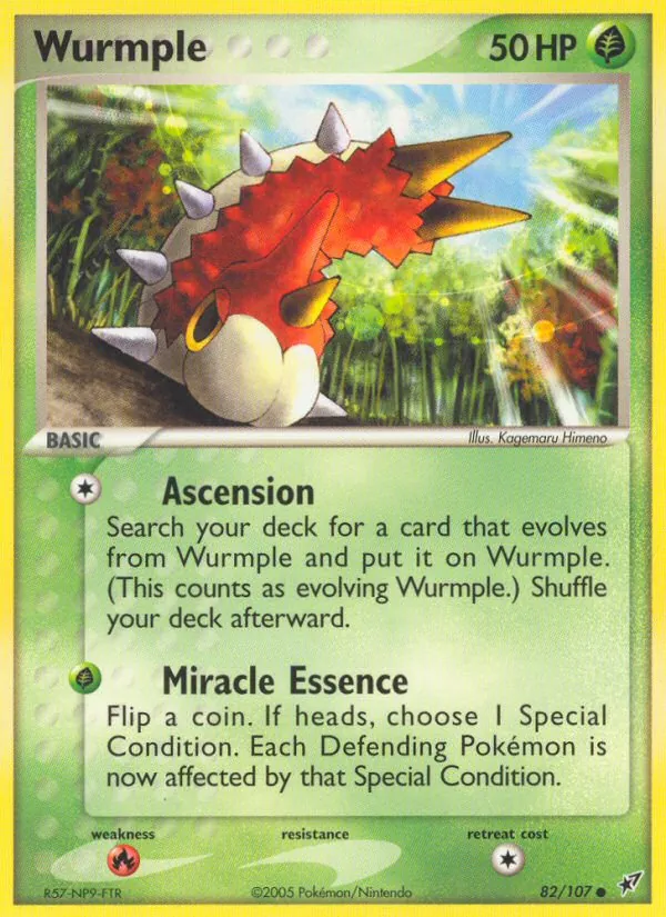 Carta Wurmple, número 82/107 da coleção EX Deoxys