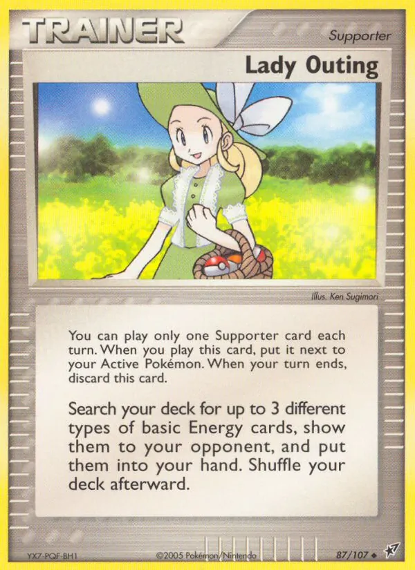 Carta Lady Outing, número 87/107 da coleção EX Deoxys