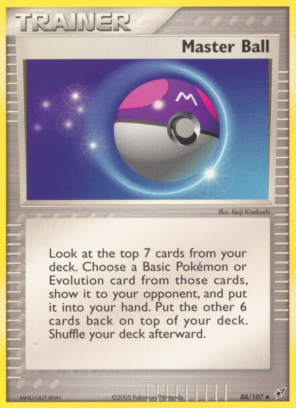 Carta Master Ball, número 88/107 da coleção EX Deoxys