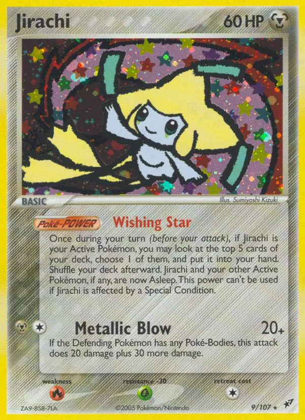 Carta Jirachi, número 9/107 da coleção EX Deoxys