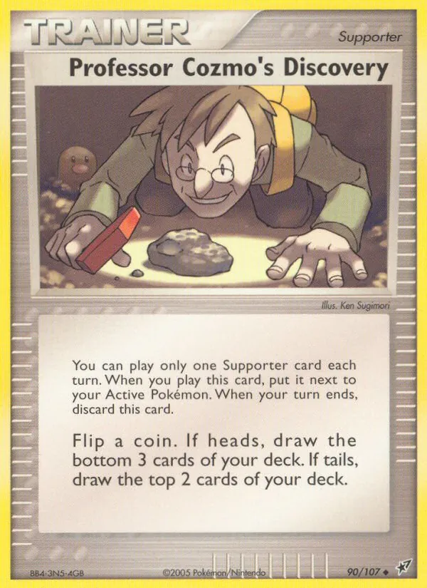Carta Professor Cozmo's Discovery, número 90/107 da coleção EX Deoxys