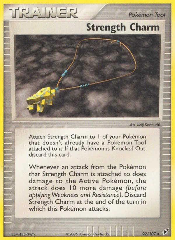 Carta Strength Charm, número 92/107 da coleção EX Deoxys