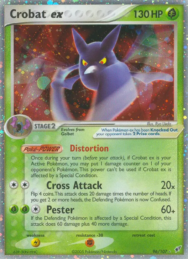 Carta Crobat ex, número 96/107 da coleção EX Deoxys
