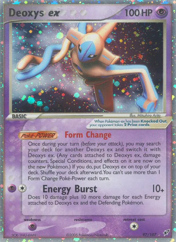 Carta Deoxys ex, número 97/107 da coleção EX Deoxys