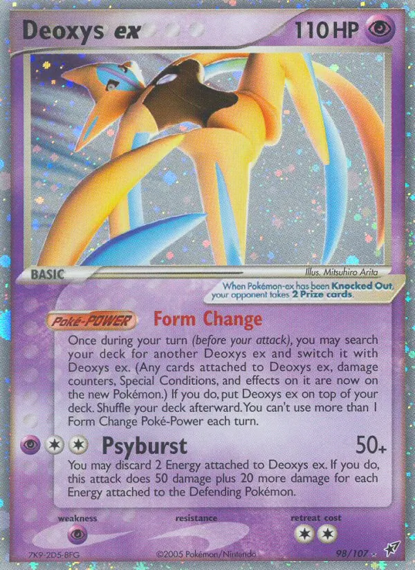 Carta Deoxys ex, número 98/107 da coleção EX Deoxys