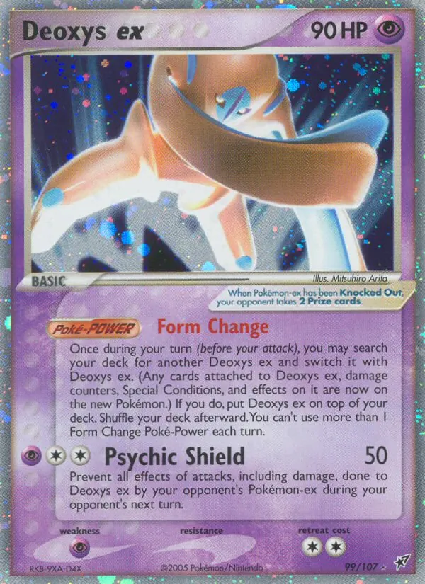 Carta Deoxys ex, número 99/107 da coleção EX Deoxys
