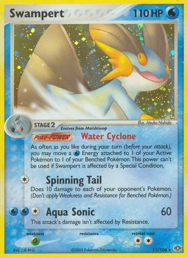 Carta Swampert, número 11/106 da coleção EX Esmeralda
