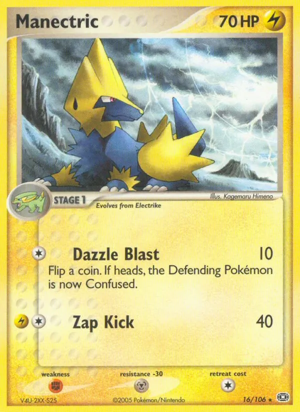 Carta Manectric, número 16/106 da coleção EX Esmeralda
