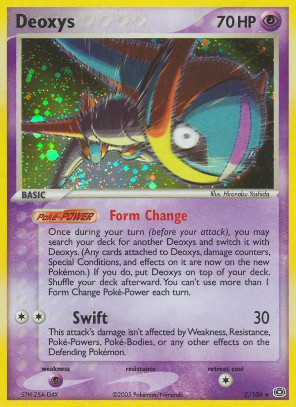 Carta Deoxys, número 2/106 da coleção EX Esmeralda