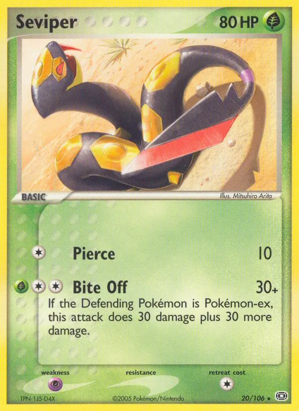 Carta Seviper, número 20/106 da coleção EX Esmeralda
