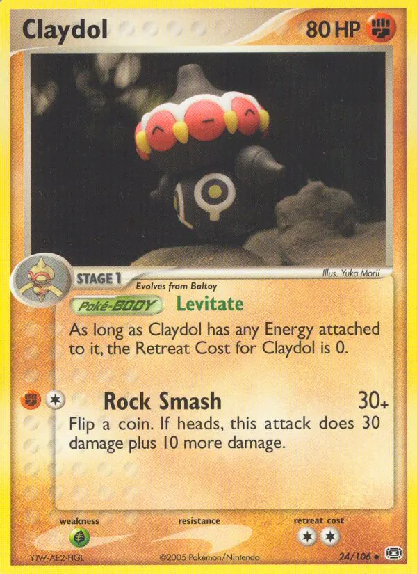 Carta Claydol, número 24/106 da coleção EX Esmeralda