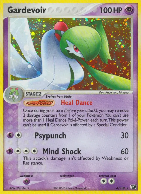 Carta Gardevoir, número 4/106 da coleção EX Esmeralda
