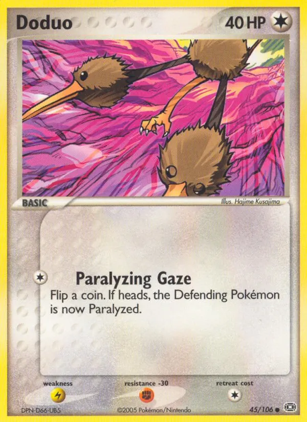 Carta Doduo, número 45/106 da coleção EX Esmeralda