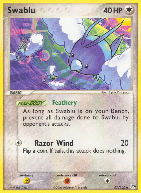 Carta Swablu, número 67/106 da coleção EX Esmeralda