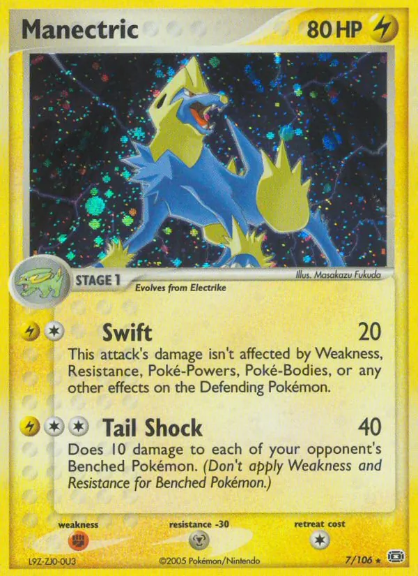 Carta Manectric, número 7/106 da coleção EX Esmeralda