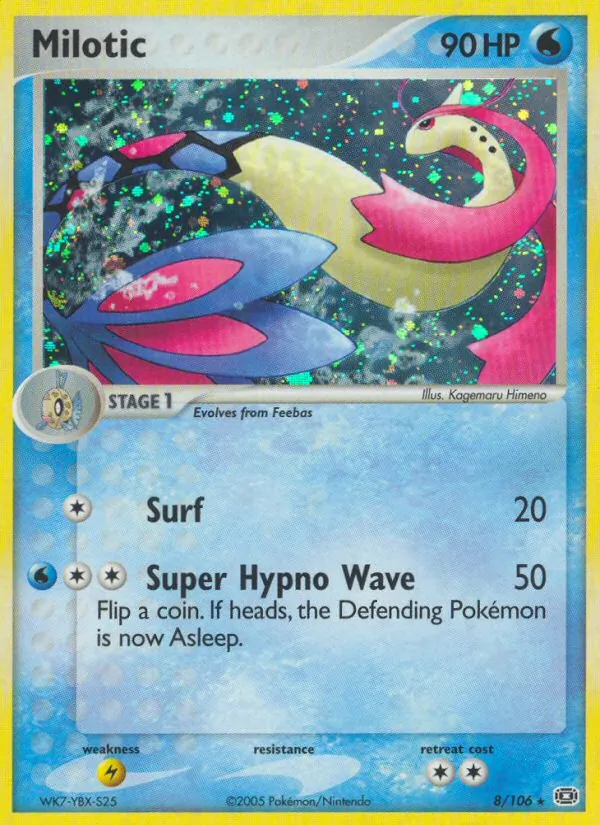 Carta Milotic, número 8/106 da coleção EX Esmeralda